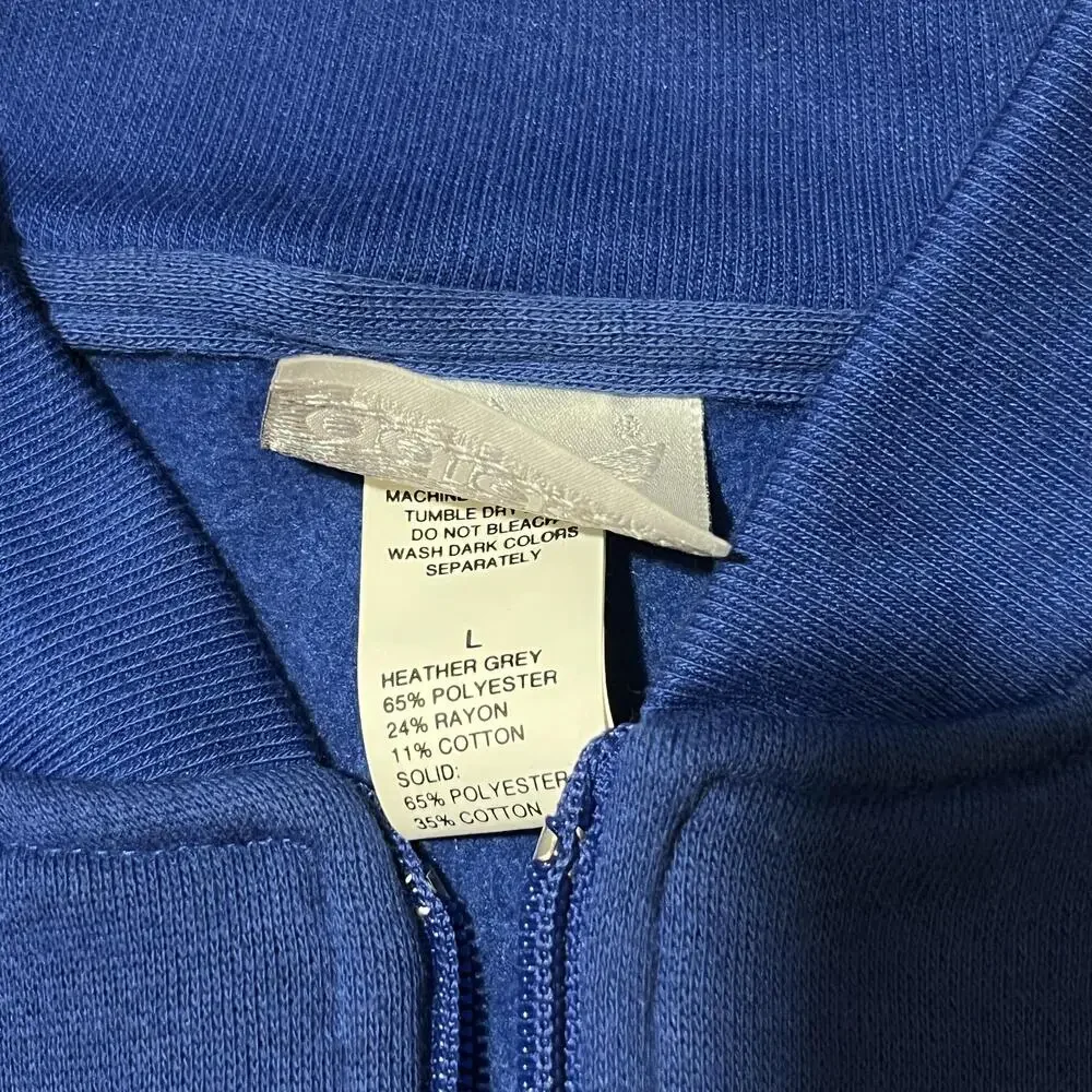 Adidas Originals Jacket Mens Large Blue Black Gray Zip Track Colorblock Trefoil